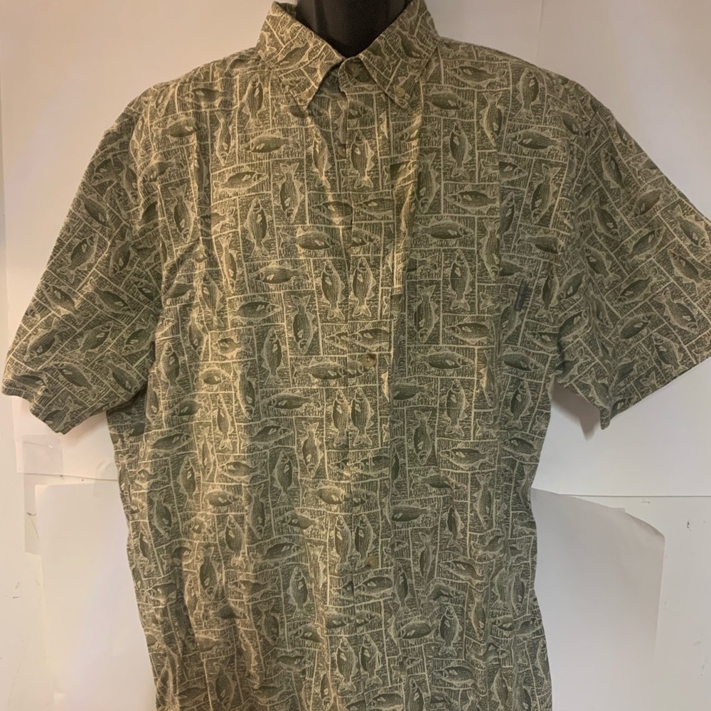 Wool rich fish print shirt